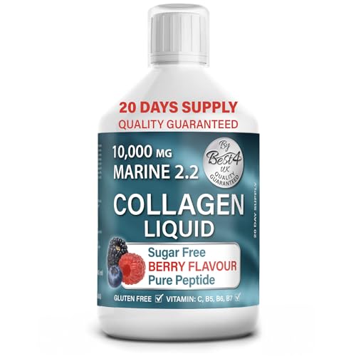 Marine Collagen 2.2 Liquid 10000mg Sugar Free Ready to Drink Berry Flavour, Hyaluronic Acid, Pure Peptide, Vitamin B5, B6, B7, C, D3 Best4Group buy supplements canada