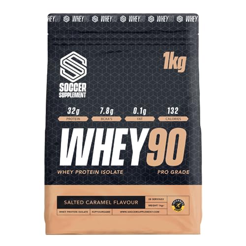Whey90 Salted Caramel 1kg Whey Protein Isolate- by Soccer Supplement, 32 Grams SOCCER SUPPLEMENT buy supplements canada