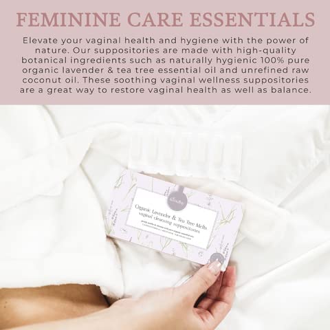 Femallay Lavender and Tea Tree Oil Vaginal Cleansing Suppositories for Hygiene, 100% Natural Melts Femallay buy supplements canada