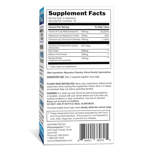 Blood Sugar 24 Hour - 7 in 1 Formula with Cinnamon, Banaba, Chromium, Milk Thistle Pharmaganics buy supplements canada