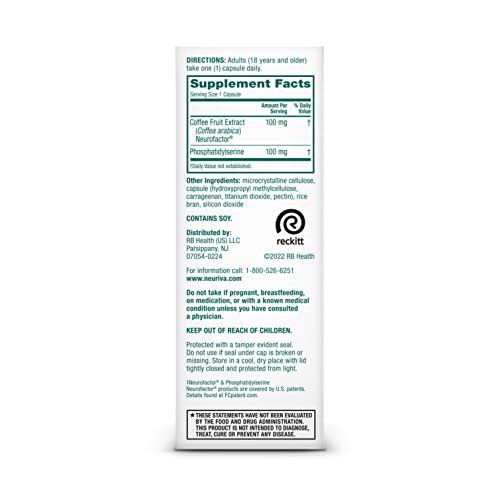 NEURIVA Original Decaffeinated Clinically Tested Nootropic Brain Supplement for Memory, Focus & Concentration, NeuroFactor & Phosphatidylserine, 28ct Capsules NEURIVA buy supplements canada