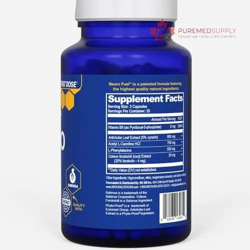 NATURAL STACKS Original NeuroFuel Nootropic Brain Support Supplement - 750mg L-Carnitine & 500mg L-Phenylalanine - Brain Supplement for Memory and Focus* - 75 Focus Pills NATURAL STACKS buy supplements canada