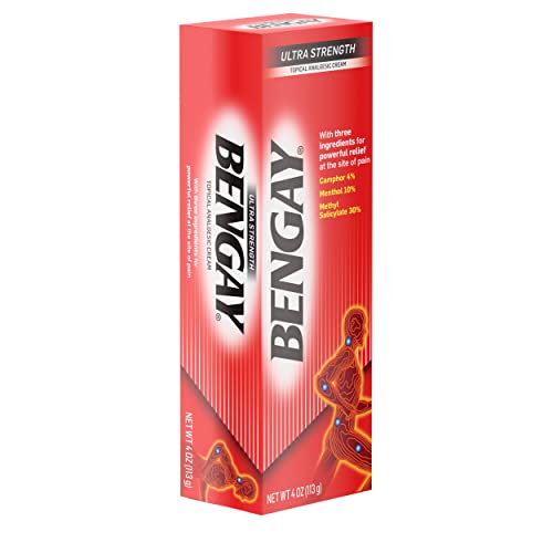 Bengay Ultra Strength Topical Pain Relief Cream, Non-Greasy Topical Analgesic for Minor Arthritis, Muscle, Joint and Back Pain, Camphor, Menthol and Methyl Salicylate, 4 OZ Bengay buy supplements canada