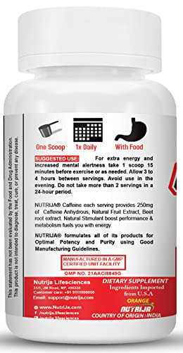 NutriJa Caffeine Powder Pre Workout Supplement - 100 Servings NutriJa buy supplements canada