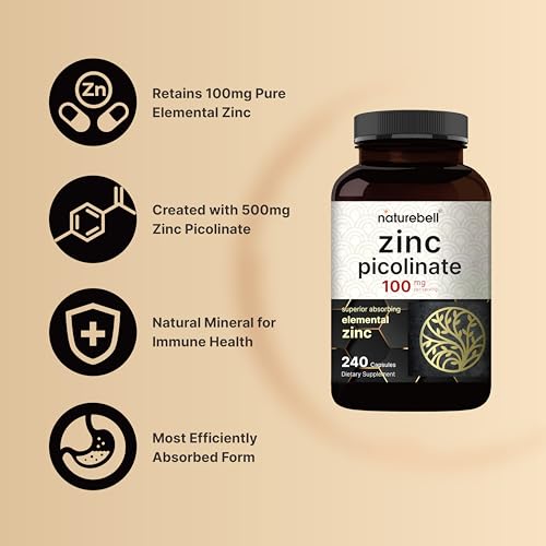 NatureBell Zinc Picolinate 100mg, 480 Count Capsules - Supports Immune System NatureBell buy supplements canada