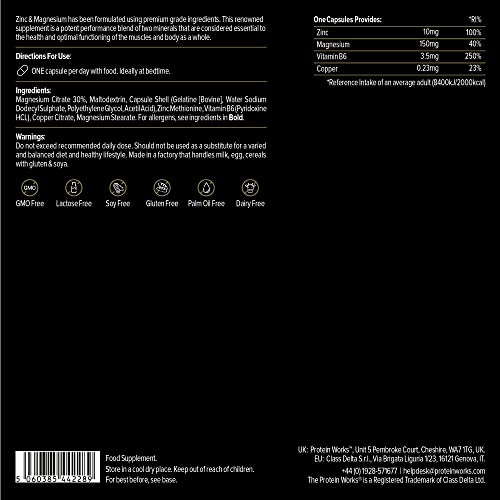 Protein Works - Zinc & Magnesium Supplement Tablets |Added Vitamin B6 | Combats Tiredness & Fatigue Protein Works buy supplements canada