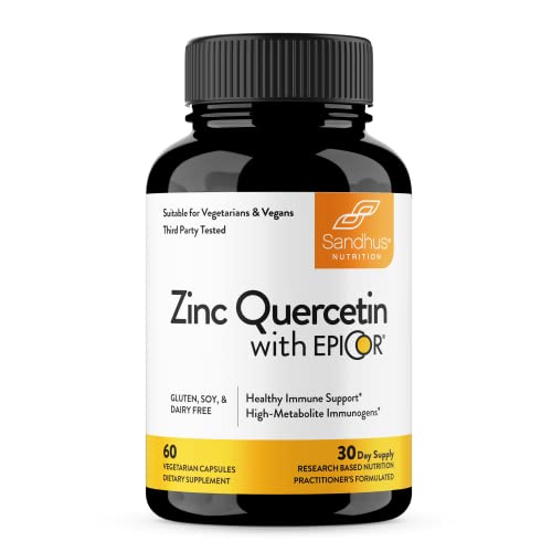 Sandhu's Zinc Quercetin with EpiCor® 60 Vegetarian Capsules - Gluten-Free Zinc Sandhu's buy supplements canada