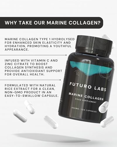 Marine Collagen Capsules 1200mg with VIT C (12mg) and Zinc (1.5mg) - Made in The UK Futuro Labs buy supplements canada