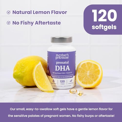 Prenatal DHA for Women 600mg + 400 IU Vitamin D3 | 120 Softgels | Supports Brain Health | Triglyceride Omega 3 Fish Oil DHA Prenatal Vitamins for Pregnancy & Nursing | 300mg per Capsule Mother's Promise buy supplements canada