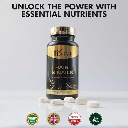 YES2 REVIVE Hair Nails Growth - Includes Marine Collagen, Ascorbic Acid, MSM & Vitamin C for Men and Women Skin, Longer, Strength, Thicker YES2 REVIVE buy supplements canada