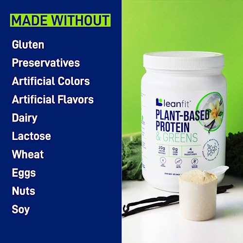 LeanFit Plant-Based Protein & Greens Natural Vanilla – 20g Plant Protein + 4 Leafy Greens LeanFit buy supplements canada
