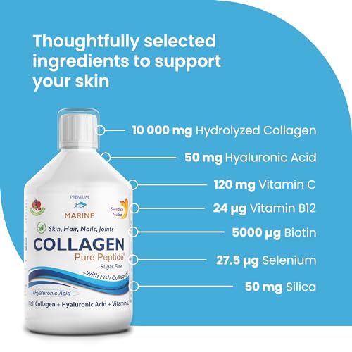 Swedish Nutra Liquid Marine Collagen - Sugar Free Berry Flavour | Minimize Fine Lines, Wrinkles & Improve Skin Elasticity Swedish Nutra buy supplements canada