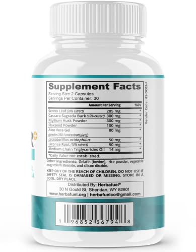 Herbafuel Colon Cleanse - Supports Detox, Gut Health, & Bloating Relief - Contains Herbs Herbafuel buy supplements canada