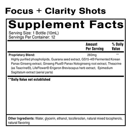 Quicksilver Scientific Focus + Clarity Shots (Box of 12, 10 mL Shots) Quicksilver Scientific buy supplements canada