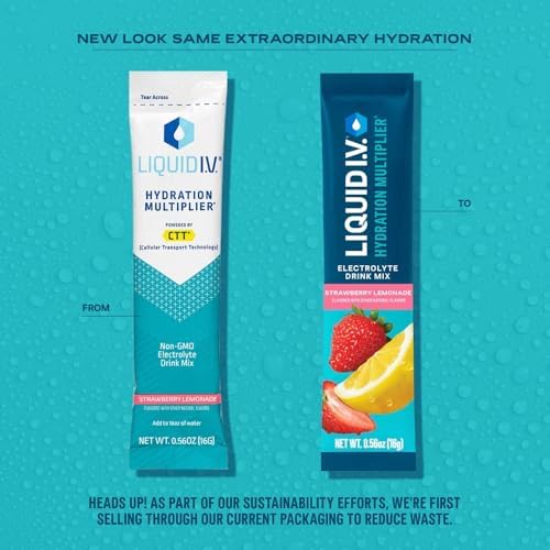 Liquid I.V.® Hydration Multiplier - Strawberry Lemonade | Electrolyte Powder Drink Mix | 1 Pack (16 Servings) Liquid I.V. buy supplements canada