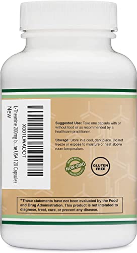 L-Theanine Supplement 200mg, 120 Capsules (Soy Free, Gluten Free, Non-GMO Double Wood Supplements buy supplements canada