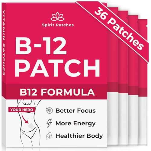 B12 Patches (Pack of 36) - 100% Natural Vitamin Patches for Women, Energy, Focus & Body Spirit Patches buy supplements canada