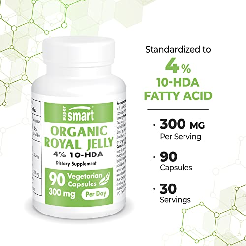 Supersmart - Organic Royal Jelly 300mg per Day (High Strength 4% 10-HDA) - Freeze Supersmart buy supplements canada
