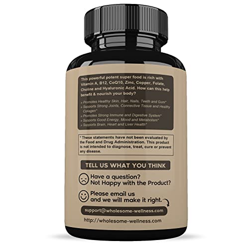 Grass Fed Desiccated Beef Liver Capsules (180 Pills, 750mg Each) - Natural Iron, Vitamin A Wholesome Wellness buy supplements canada