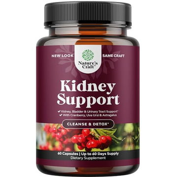 Kidney Support Cranberry Pills for Women and Men - High Strength Kidney Cleanse Detox Natures Craft buy supplements canada