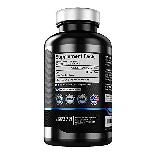 High Potency Zinc Picolinate 50MG- Vegan Zinc Supplement, Supports SMART NUTRA LABS buy supplements canada