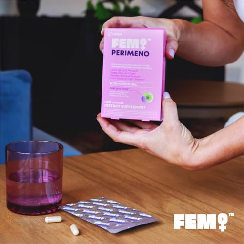 Upsa FEM Perimeno Perimenopause Supplements for Women - Non-Hormonal Pre-Menopause Support for Hot Flashes, Night Sweats, Mood, Sleep & Low Energy - 30 Capsules Upsa buy supplements canada