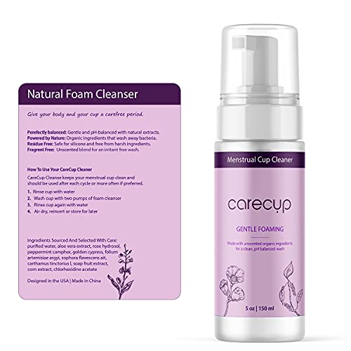 CareCup Menstrual Cup Cleaner - Unscented Foaming Sterilizer Wash for Silicone Period discs - Wipes Clean CareCup buy supplements canada