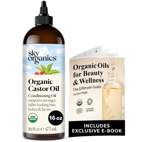 Sky Organics Organic Castor Oil (16 oz) USDA Certified Organic, 100% Pure, Cold Pressed Sky Organics buy supplements canada