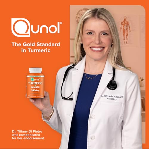 Qunol Turmeric Curcumin with Black Pepper & Ginger, 2400mg Turmeric Extract with 95% Curcuminoids, Extra Strength Supplement Qunol buy supplements canada