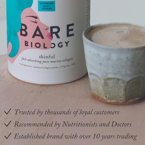 Bare Biology Collagen Powder, 300g/60 Servings - Skinful Pure Marine Collagen Supplement for Skin Bare Biology buy supplements canada
