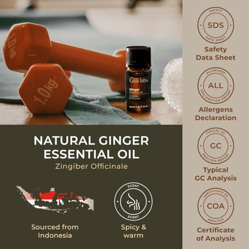 Gya Labs Ginger Oil for Comfort - Natural Ginger Essential Oil for Massage Oil - Ginger Oil Gya Labs buy supplements canada