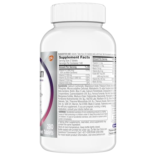 Centrum Minis Silver Women's Multivitamin for Women 50 Plus, Multimineral Supplement with Vitamin D3, B Vitamins, Non-GMO Ingredients Centrum buy supplements canada