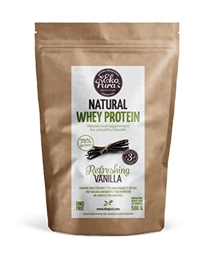 Ekopura Natural Whey Protein - Vanilla - 500g | 78% Protein | 100% Natural Grass Fed Whey Ekopura buy supplements canada