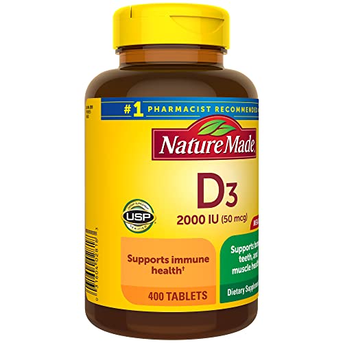 Nature Made Vitamin D3 2000 IU (50 mcg), Dietary Supplement for Bone, Teeth Nature Made buy supplements canada