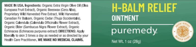 Puremedy - H-Relief Balm - All-Natural Salve for Bottom Lumps and Fissures, with Only Certified Organic or Wild Harvested Ingredients, 1 oz Puremedy buy supplements canada