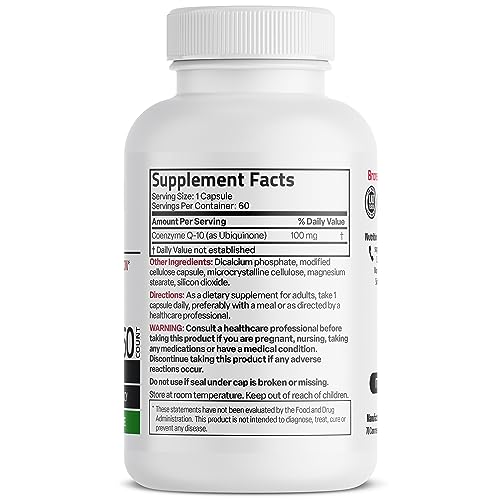Bronson CoQ10 100 MG High Potency Cellular Energy Production, 60 Vegetarian Capsules Bronson buy supplements canada