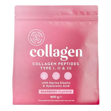 Collagen Powder with Hyaluronic Acid 400g - Premium Bovine Collagen Type I, II, III Alpha Foods buy supplements canada