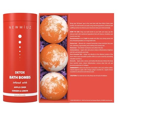 Natural Detox Fizzing Bubble Bath Bombs Apple Cider Ginger & Lemon Essential Oils Cleanse New Miuz buy supplements canada