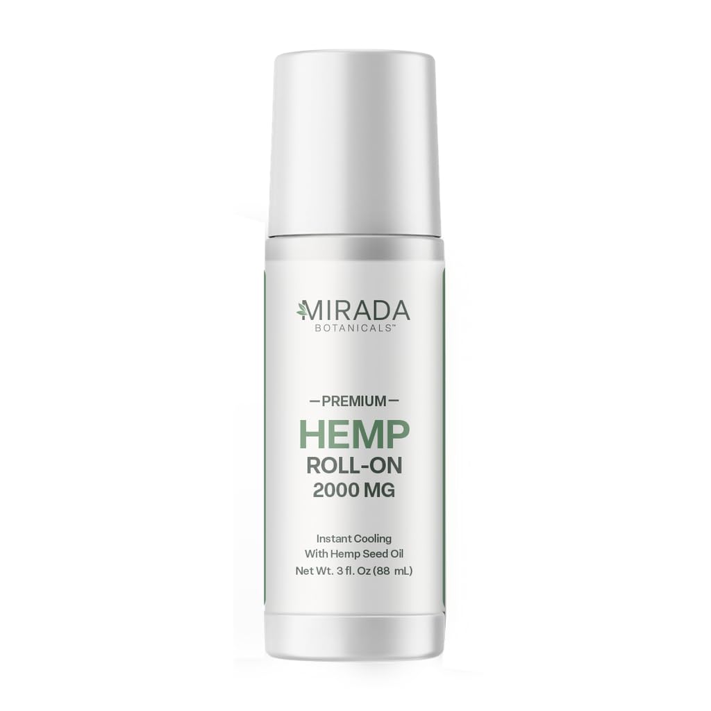 Mirada Botanicals Hemp Cooling Relief Roll-On – 2000mg - Menthol & Arnica – Muscle & Joint Support Mirada Botanicals buy supplements canada