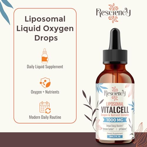 13-in-1 Liquid Oxygen Boost & Nutrient Supplement, Liposomal Optimized-Delivery Blend with Trace Minerals, Amino Acids, CoQ10, B Vitamins & Fulvic Acid, Daily Wellness Liquid Oxygen Drops, 2 fl oz Resciency buy supplements canada
