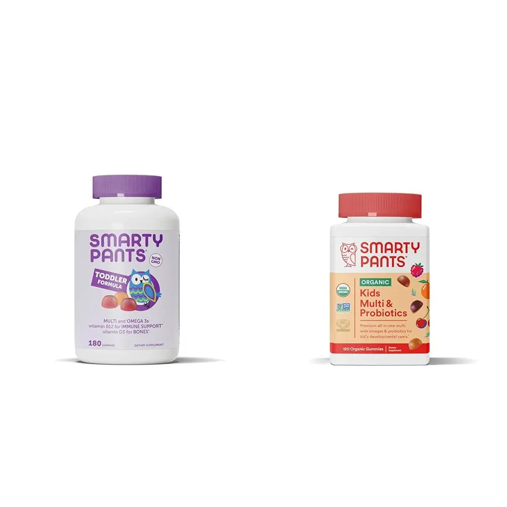 SmartyPants Toddler Multivitamin Gummies: Omega 3 Fish Oil (EPA/DHA), Vitamin D3, C, Vitamin B12, B6 & Organic Kids Multivitamin Gummies: Probiotics, Omega 3 (ALA), Vitamin D3, C, Vitamin B12 SmartyPants buy supplements canada