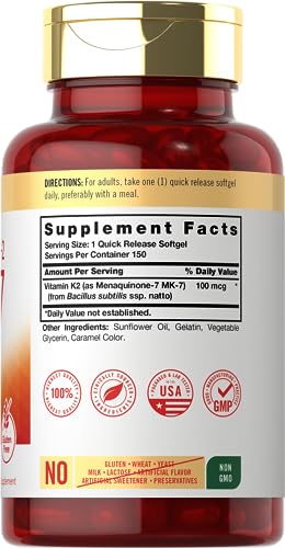 Carlyle Vitamin K2 Supplement 100mcg | K2 MK7 | 150 Softgels | Non-GMO Carlyle buy supplements canada