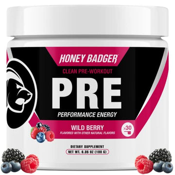Honey Badger Pre Workout Powder, Keto Vegan Preworkout for Men & Women with Vitamin C Honey Badger buy supplements canada