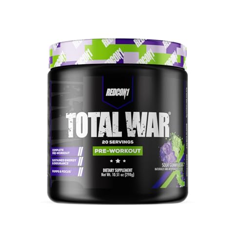 REDCON1 Total War Pre Workout Powder, Sour Gummy Bear - Fast Acting Caffeinated REDCON1 buy supplements canada