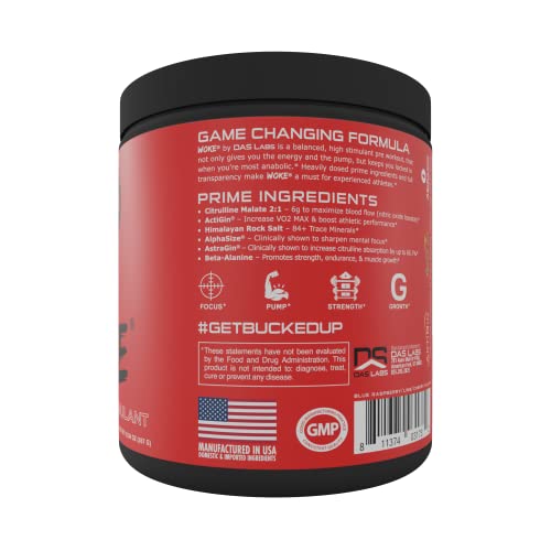 Bucked Up - Woke - HIGH STIM Pre Workout - Best Tasting - Focus Nootropic, Pump, Strength and Growth, 30 Servings (Rocket Pop) Bucked Up buy supplements canada