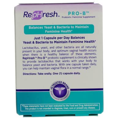 RepHresh Pro-B Vaginal Probiotic Feminine Supplement One Bottle 30 Count Rephresh buy supplements canada