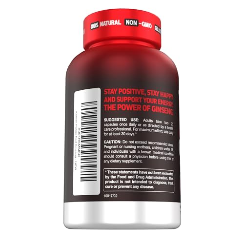 Herbtonics Korean Red Panax Ginseng 1500mg - Energy Supplement for Peak Performance, Focus & Vitality - High Potency Ginseng Root Extract - 120 Vegan Capsules Herbtonics buy supplements canada