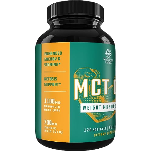 C8 MCT Coconut Oil Softgels - MCT Oil Keto Pills with Caprylic Acid Coconut Oil Natures Craft buy supplements canada
