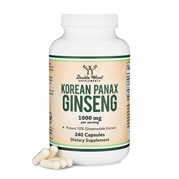 Ginseng Capsules (Korean Red Ginseng Extract, Panax Ginseng 10% Ginsenosides) Double Wood Supplements buy supplements canada