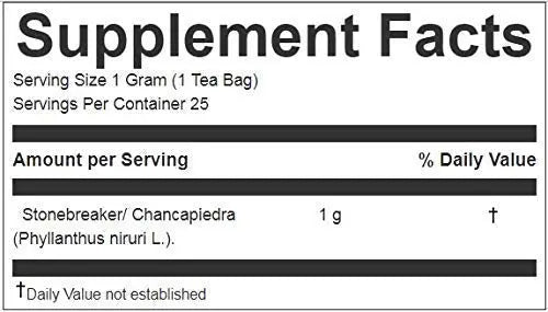 Stone Breaker Chanca Piedra Herbal Tea - 100% Naural from Peru (2x 25 Tea Bags Pack) Natural Kidney Cleanse & Gallbladder Stones Support– Detoxify Urinary Tract, Flush Impurities, Clear Urinary System AOSGYA buy supplements canada